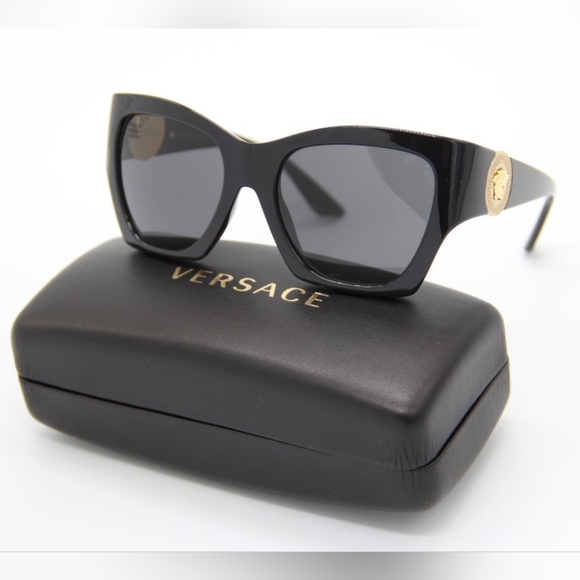 NEW VERSACE VE4452 GB1/87 BLACK WOMEN SQUARE SUNGLASSES VERSACE MOD 4452 - Picture 2 of 12